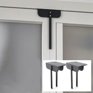 2 Metal Bifold Door Locks Adjustable Double Door Lock Kit (Fits 0.6" - 2" Folding Door) Heavy-Duty Child & Pet Proof Safety Lock for Closet,Cabinet,Pantry, Rust-Resistant No Drill Installation, Black