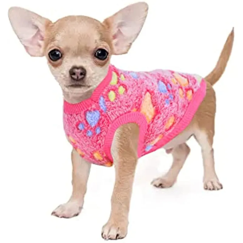 2 Pieces Small Dog Sweaters Fleece Cloth Warm Puppy Sweaters
