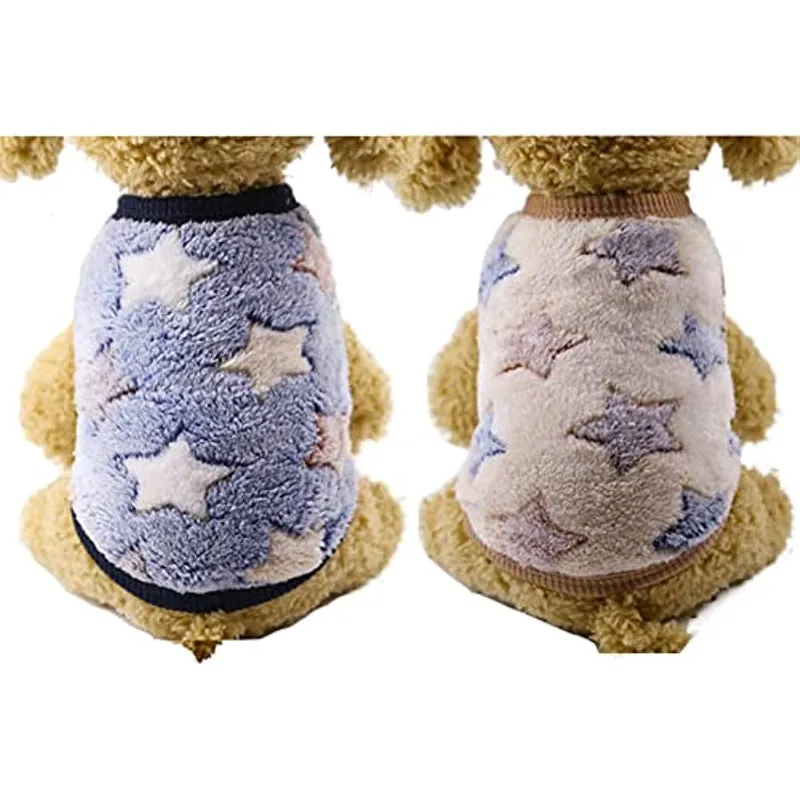 2 Pieces Small Dog Sweaters Fleece Cloth Warm Puppy Sweaters