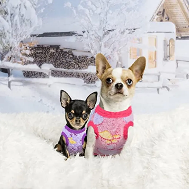 2 Pieces Small Dog Sweaters Fleece Cloth Warm Puppy Sweaters