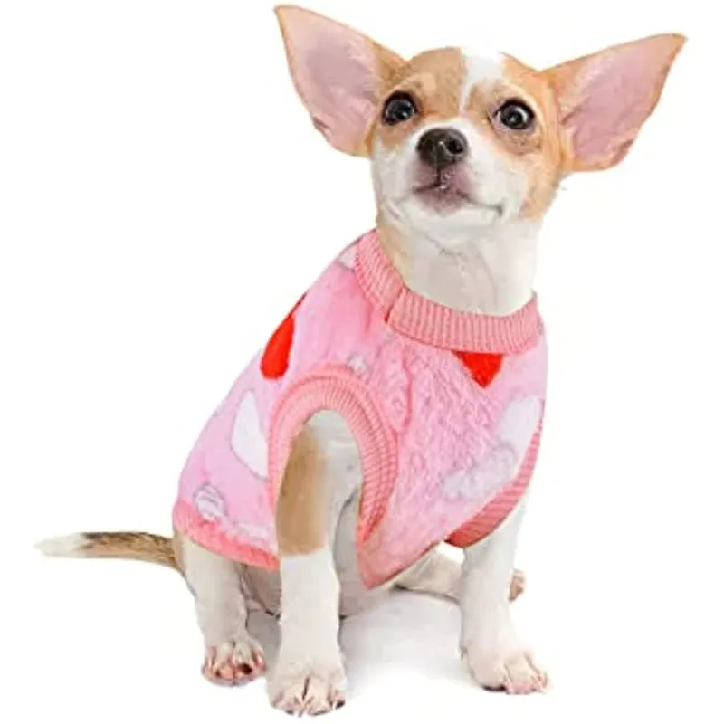 2 Pieces Small Dog Sweaters Fleece Cloth Warm Puppy Sweaters