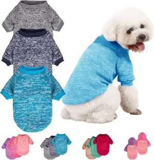 3 Pack Dog Sweater, Dog Sweaters for Small Dogs, Warm Soft Pet Clothes for Puppy, Medium Large Cat, Dogs Girl or Boy, Dog Shirt for Winter Christmas (Grey Navy Blue, X-Small)