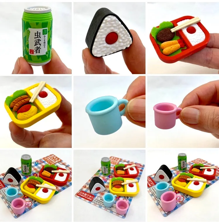 38330 IWAKO BENTO LUNCH ERASER CARD-10 CARDS