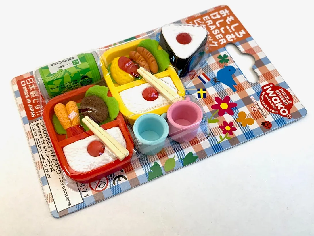 38330 IWAKO BENTO LUNCH ERASER CARD-10 CARDS