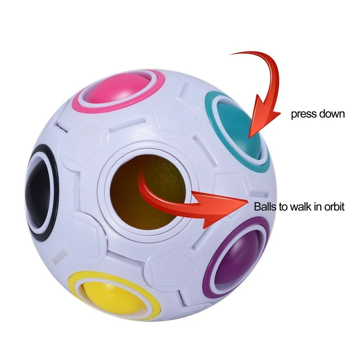 4-Pack: Magic Rainbow Ball Brain Teaser Puzzle Toy