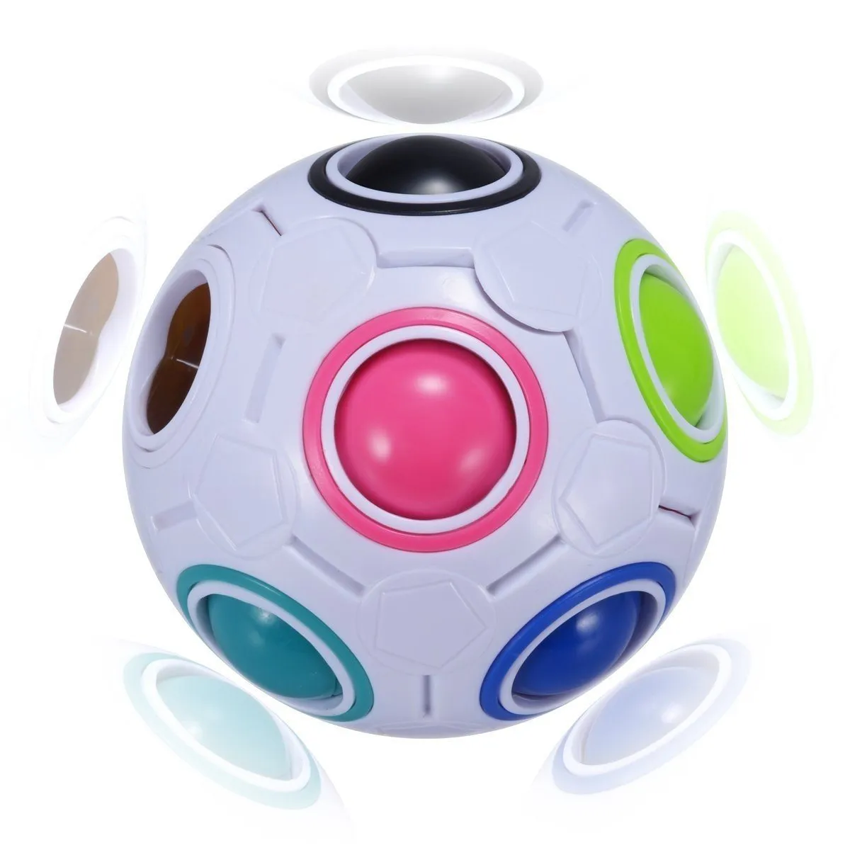 4-Pack: Magic Rainbow Ball Brain Teaser Puzzle Toy