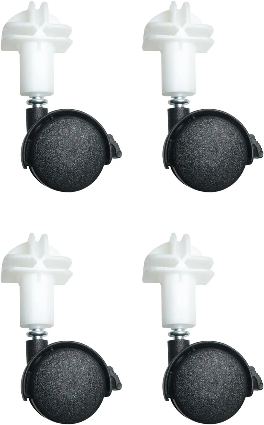 4PCS Universal Replacement Pet Cage Casters Universal Wheel for Guinea Pig Cages for Wire Playpen Cages Kitten Cages Small Animal Cages Rabbit Cages Hamster Ferret Cages White