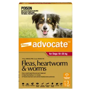Advocate Red Spot-On Flea & Worming Treatment 10-25kg Dog