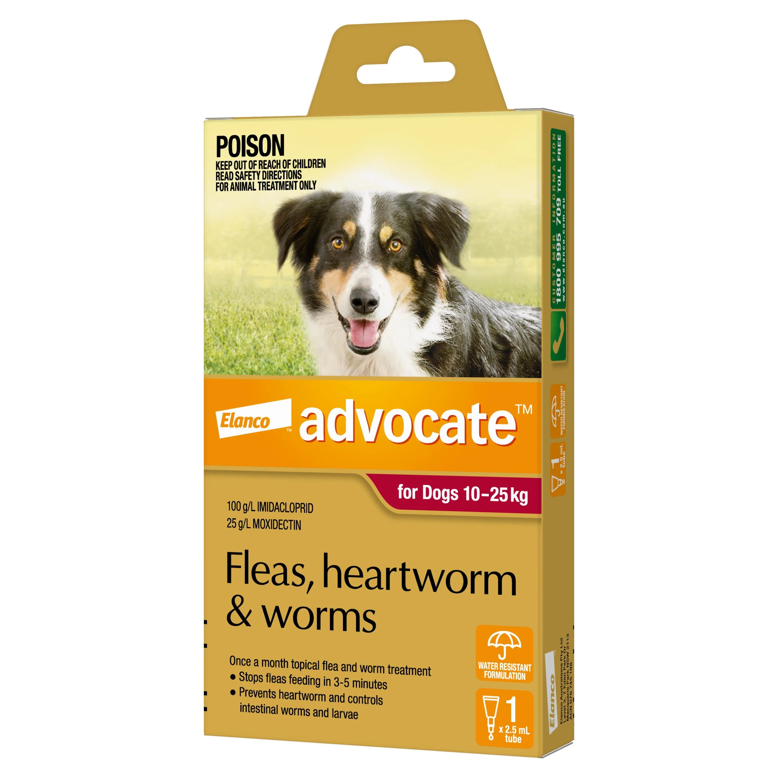 Advocate Red Spot-On Flea & Worming Treatment 10-25kg Dog