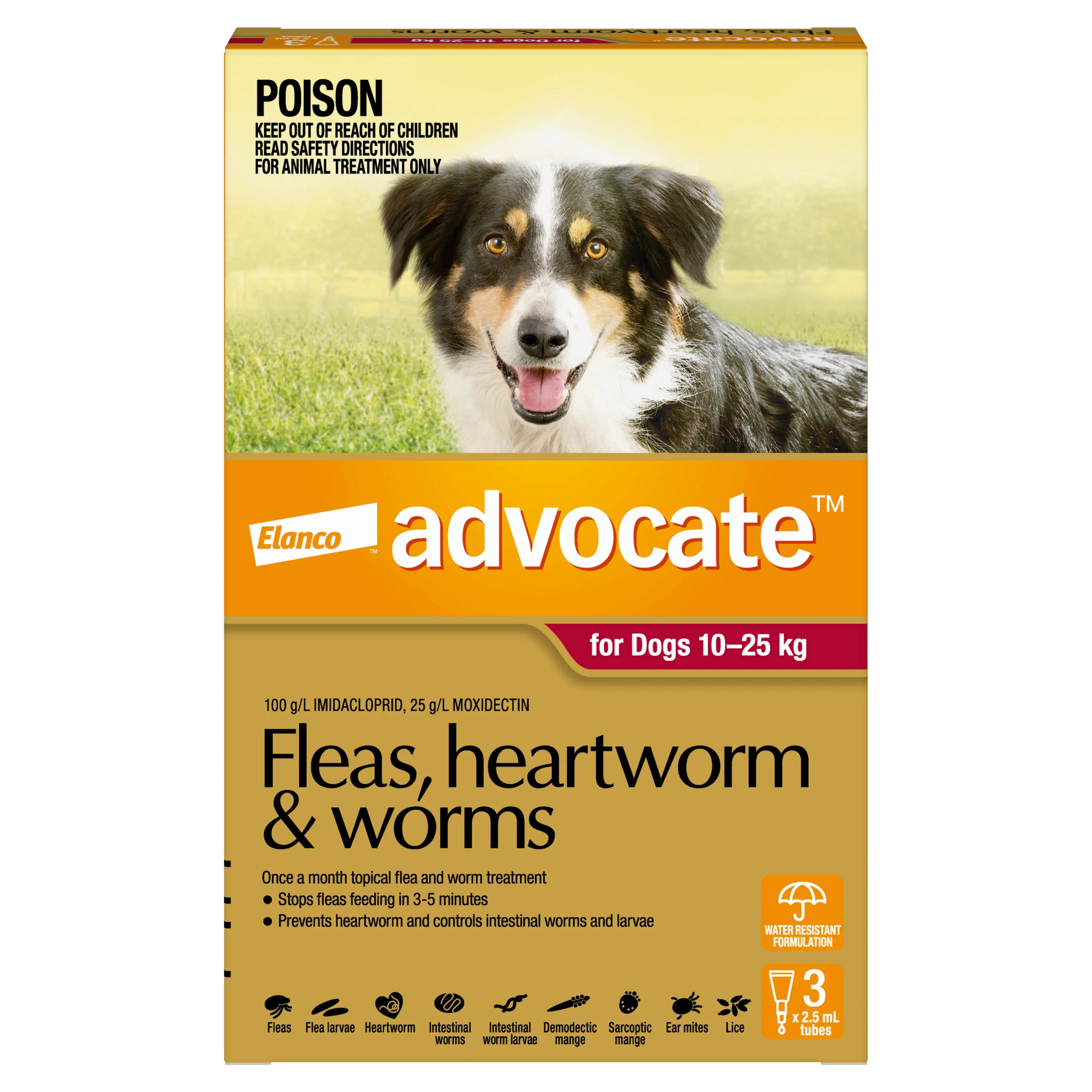 Advocate Red Spot-On Flea & Worming Treatment 10-25kg Dog