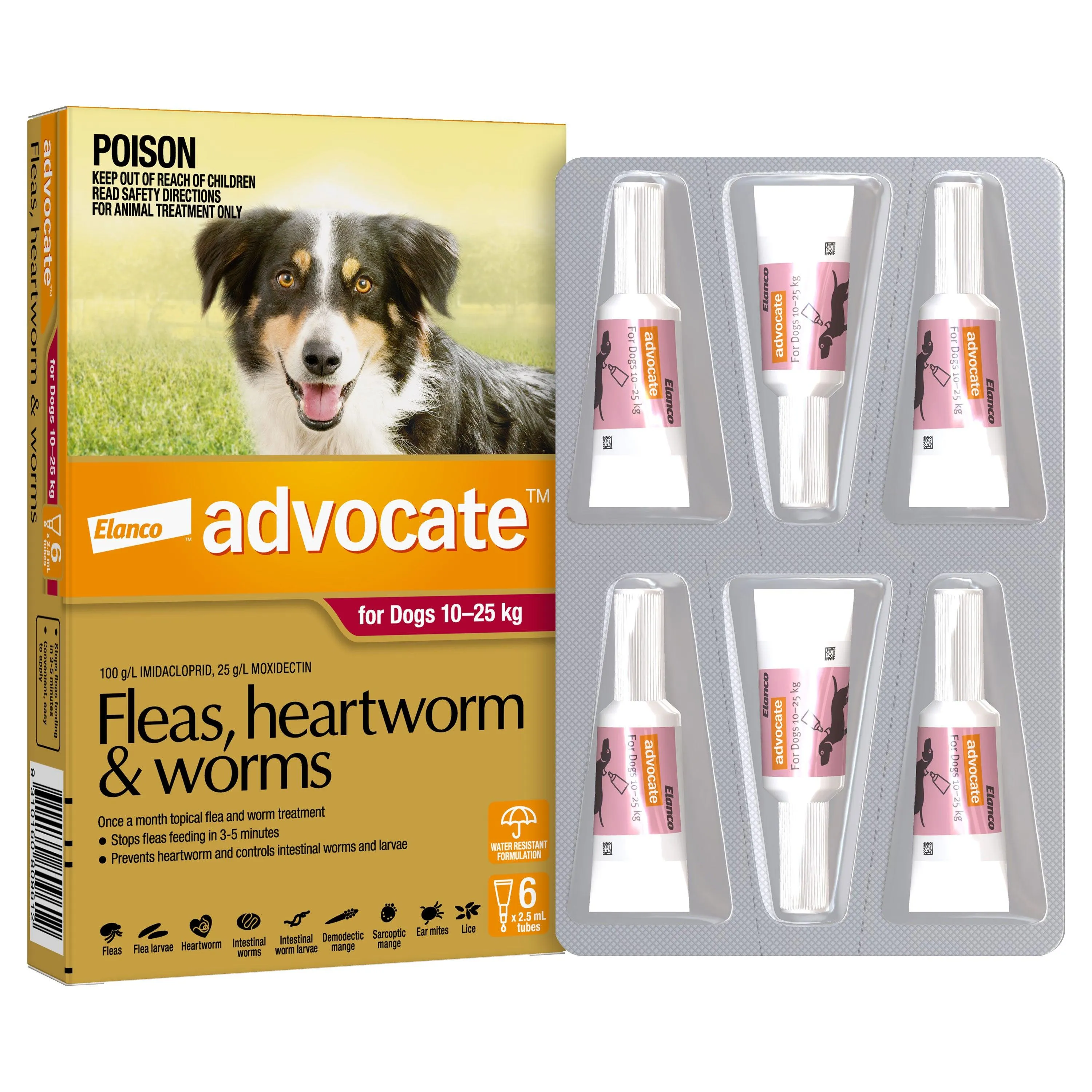 Advocate Red Spot-On Flea & Worming Treatment 10-25kg Dog