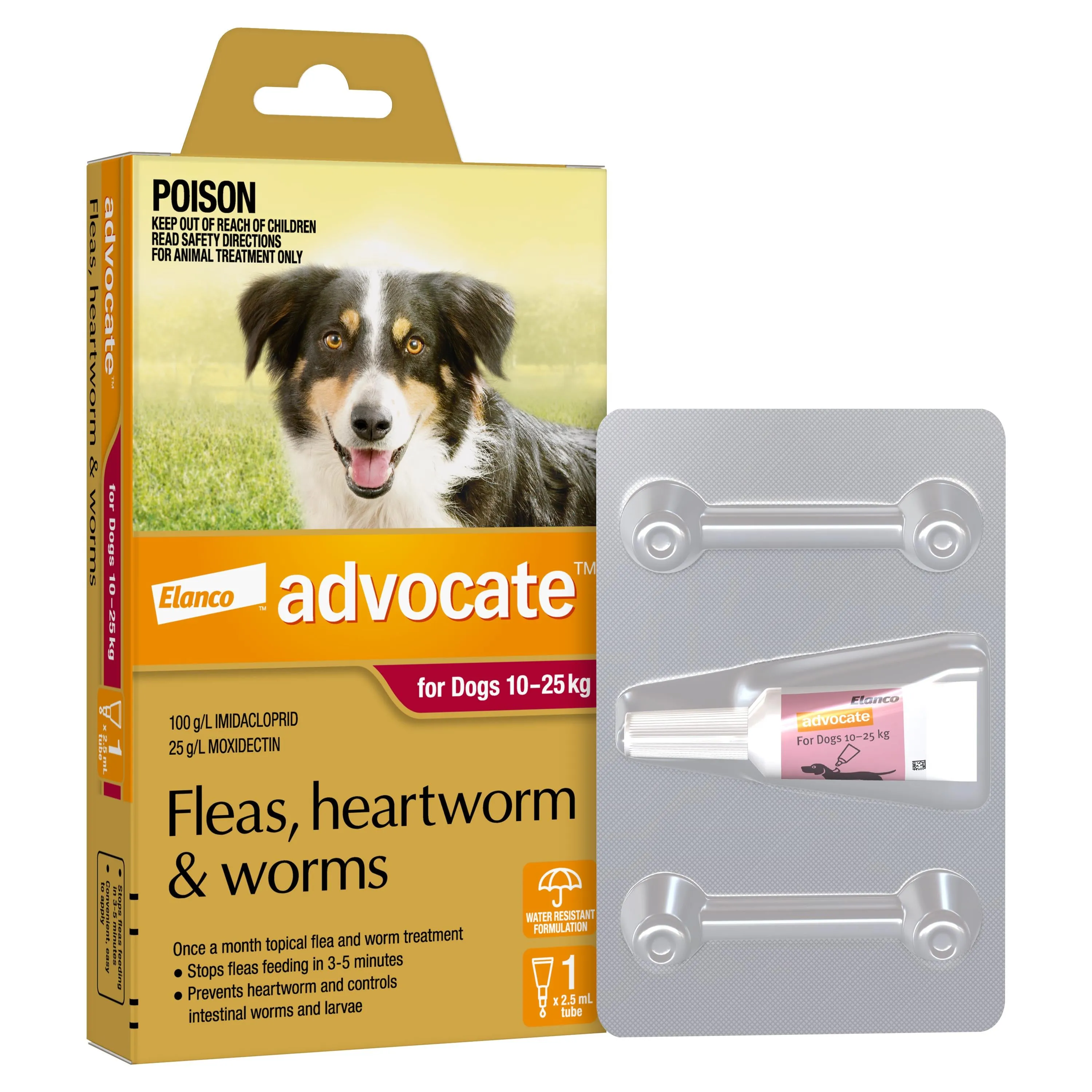 Advocate Red Spot-On Flea & Worming Treatment 10-25kg Dog