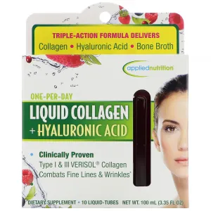 Applied Nutrition, Liquid Collagen    Hyaluronic Acid, 10 Liquid-Tubes, 3.35 fl oz (100 ml)
