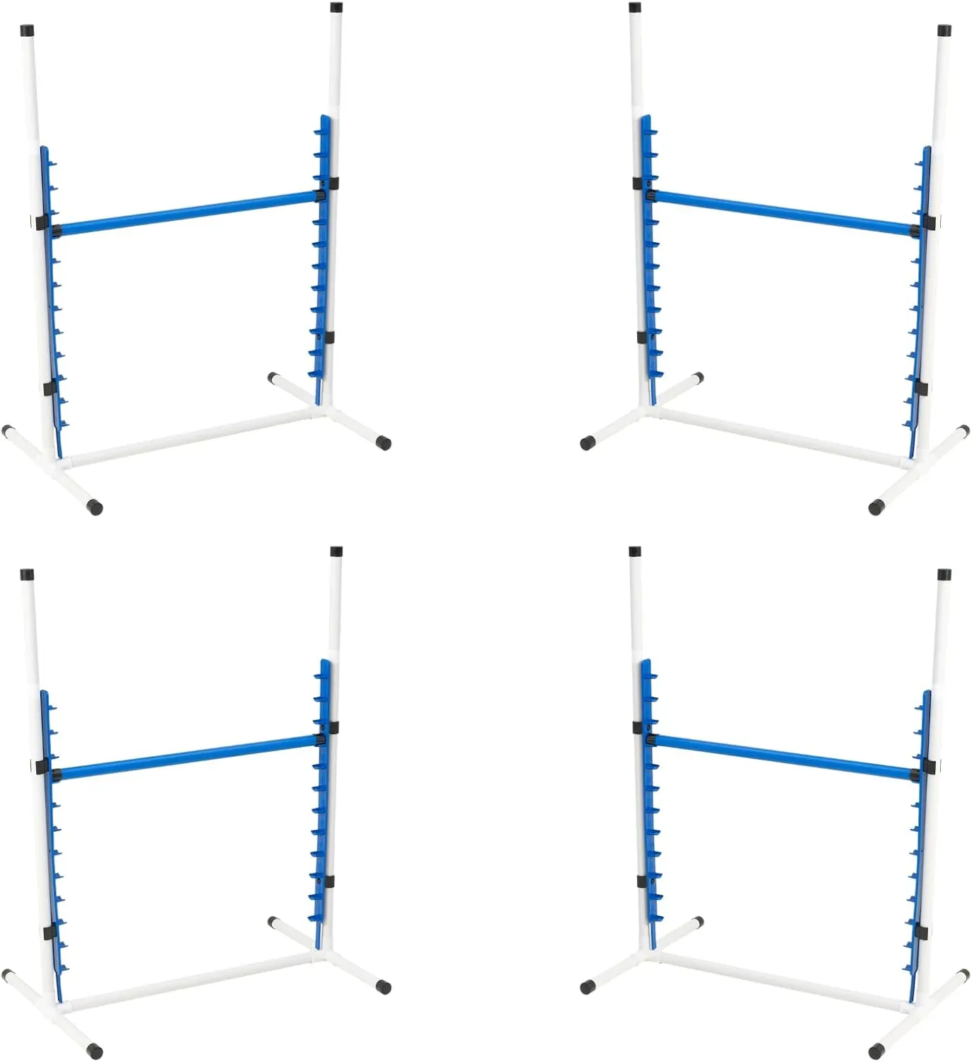 Better Sporting Dogs 4 Pack Adjustable Dog Agility Bar Jumps w/Cup Strips | Competition-Style Jump Cups for Height Class & Safe Displacement
