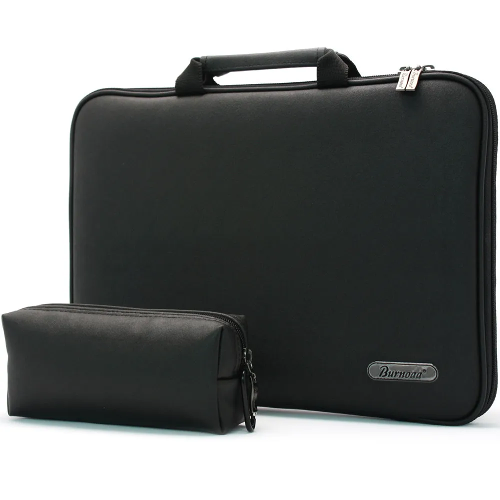 Burnoaa 11.6 Inch Memory Foam Laptop Case Sleeve Set (Black)