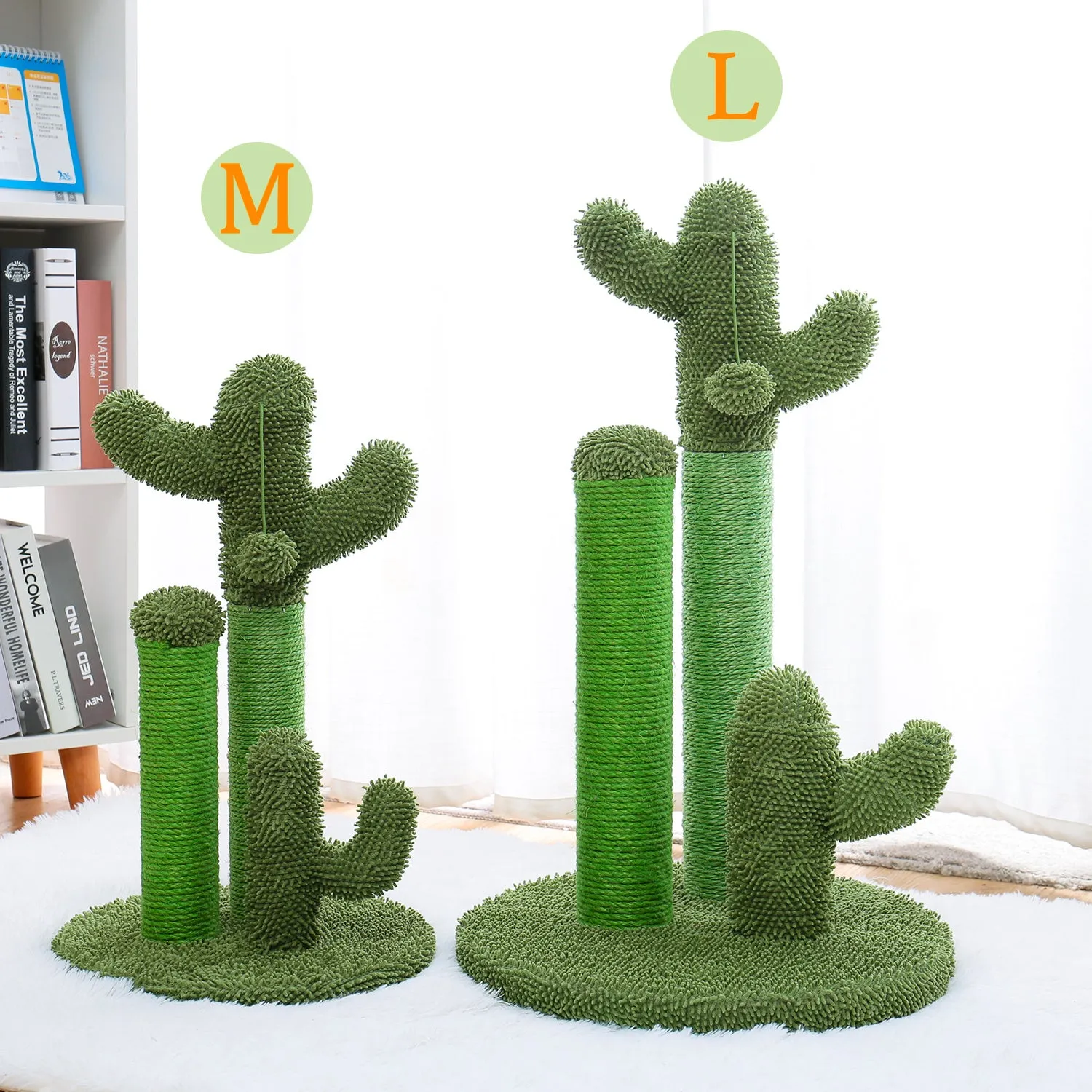 Cactus Scratcher Interactive with Dangling Ball for Cats
