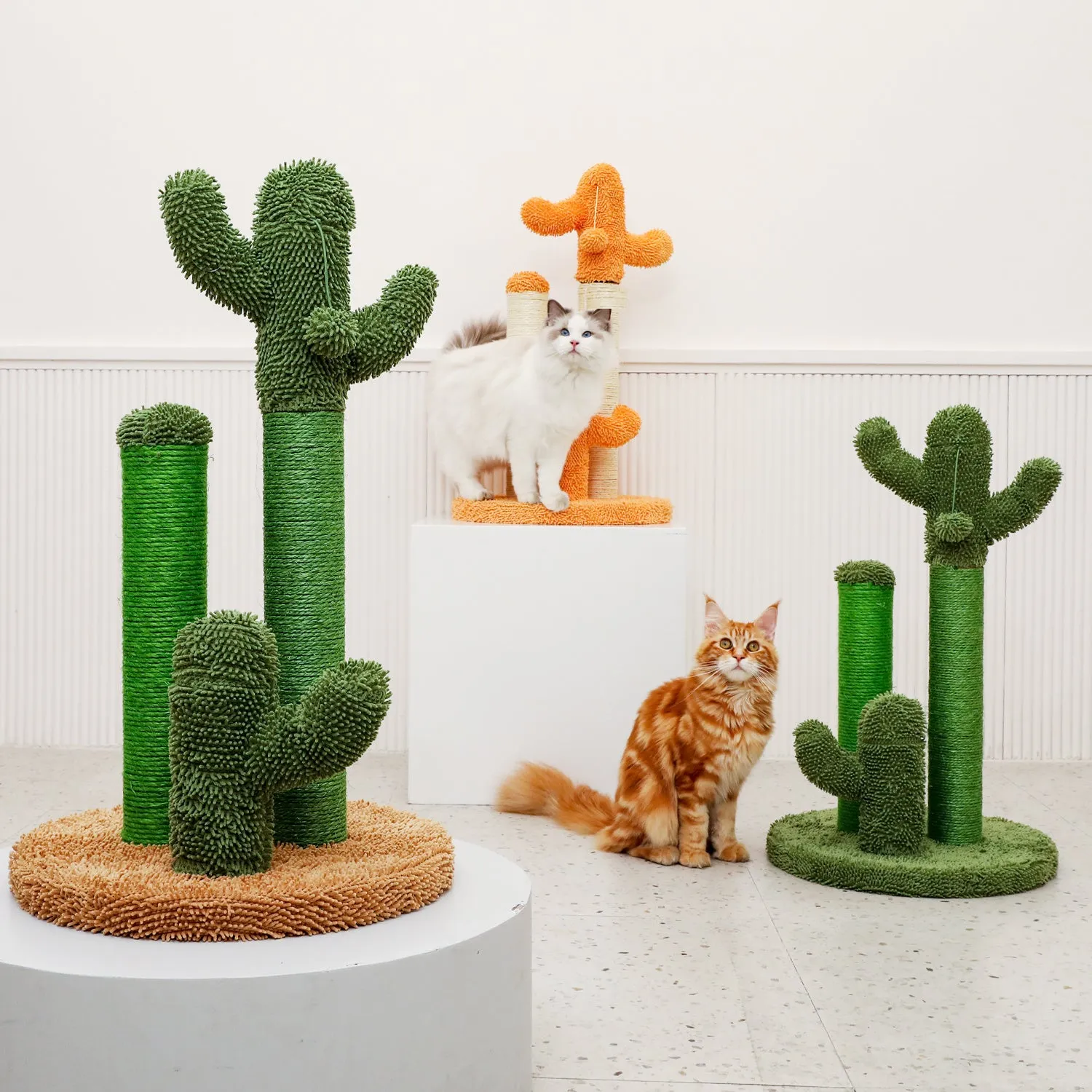 Cactus Scratcher Interactive with Dangling Ball for Cats