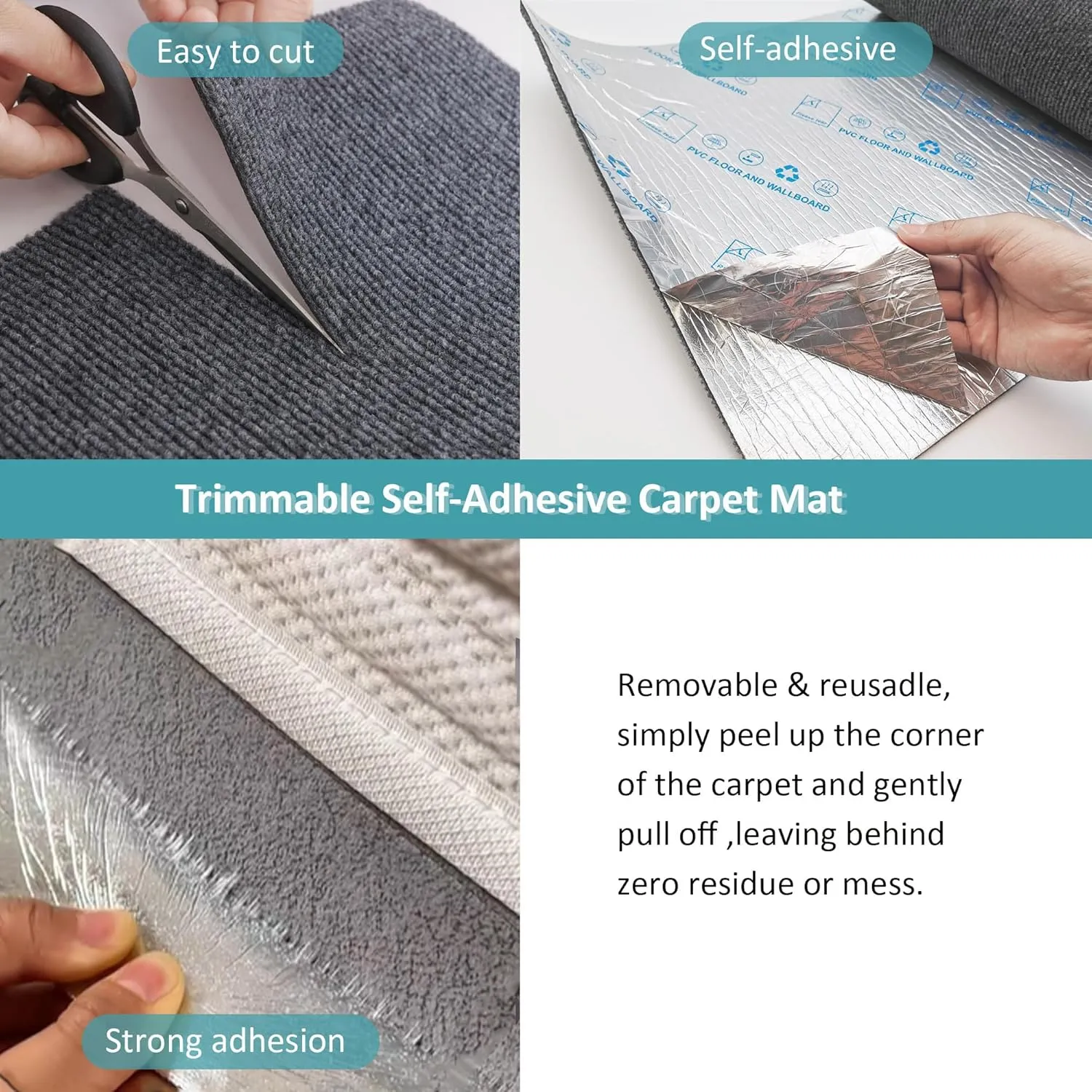Cat Scratching Mat self-Adhesive, 78.7"x15.8" Cat Carpet remnants,DIY Climbing Cat Scratcher,Cat Scratch Furniture ProtectorDark Gray