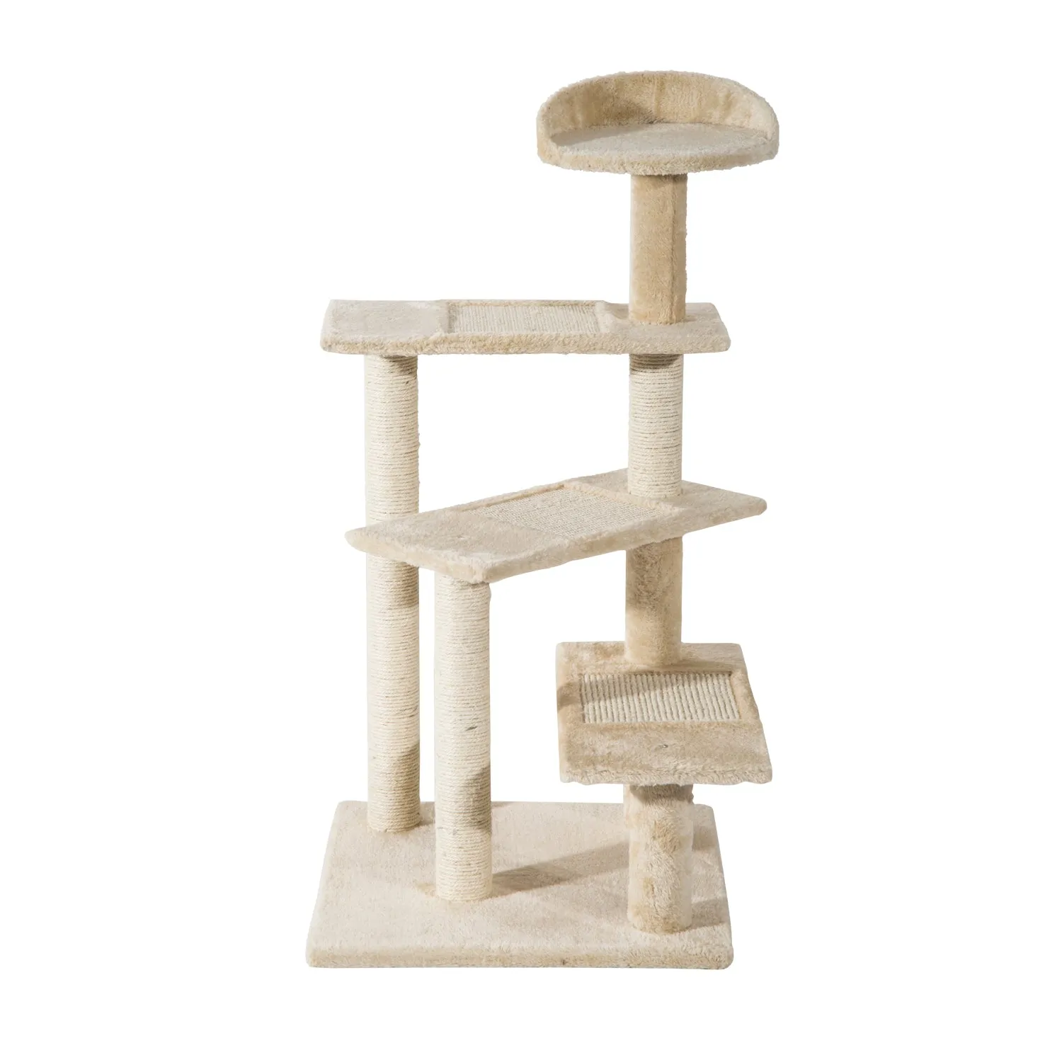 Cat Tree Scratching Post, 50x50x100 cm-Beige