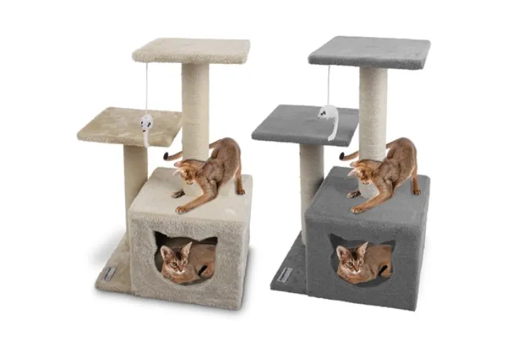 Catsby Double Platform Hide Away Tower 38 X 28 X 63cm