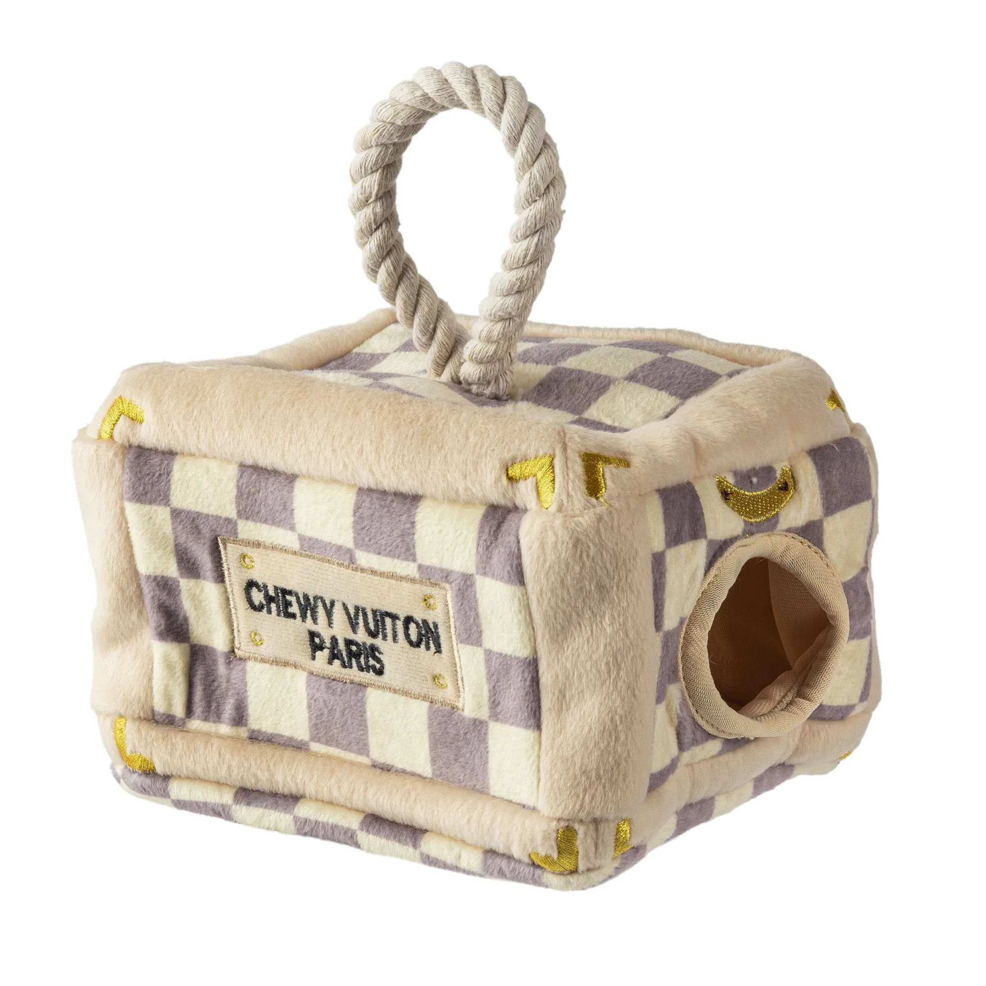 chewy vuitton trunk activity house - checkered