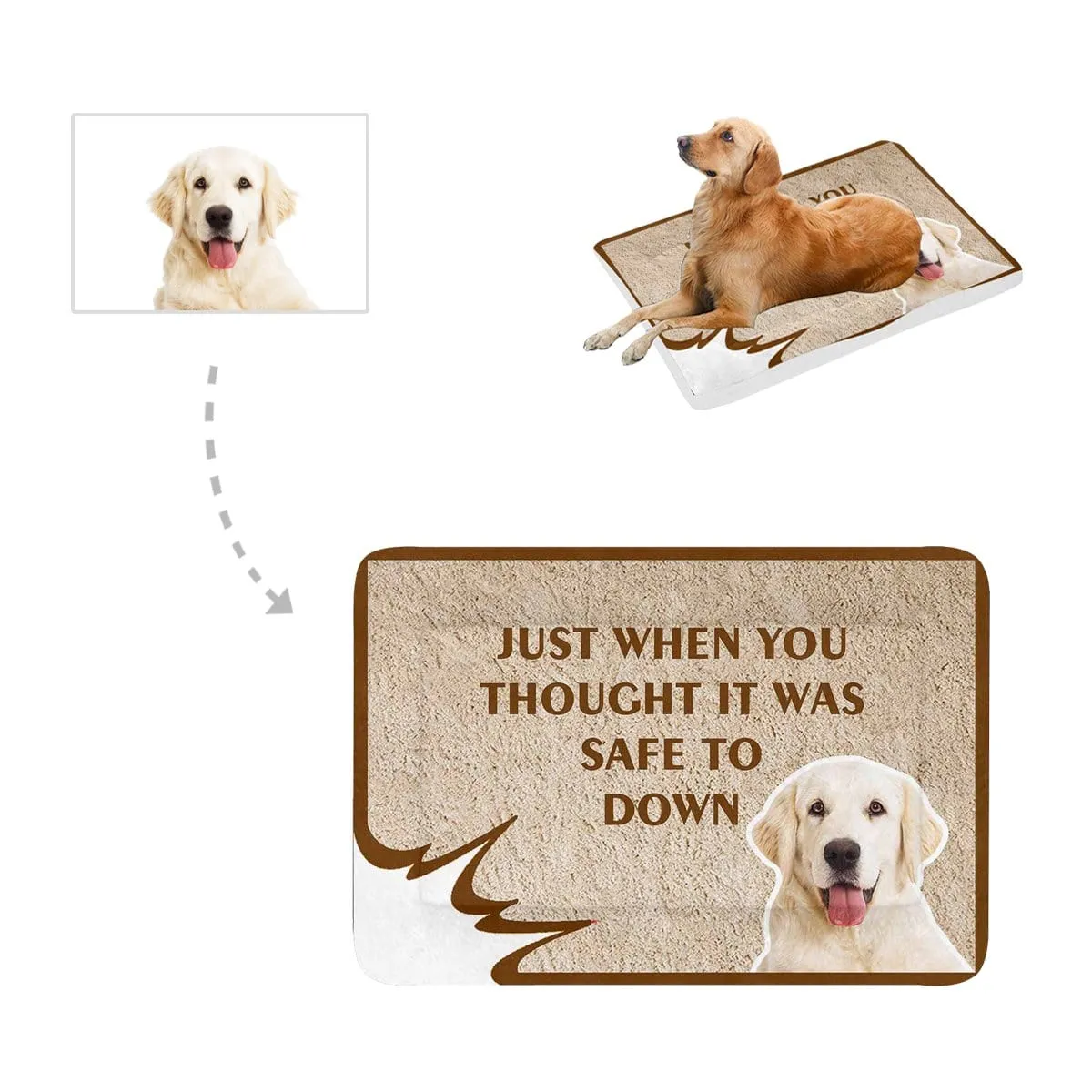 Custom Photo Safe To Down Pet Pad