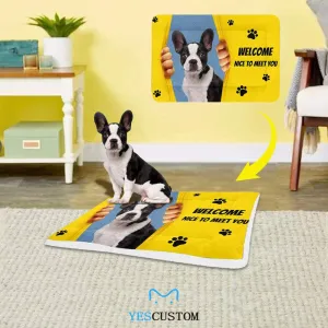 Custom Photo Yellow Welcome Curtain Pet Pad