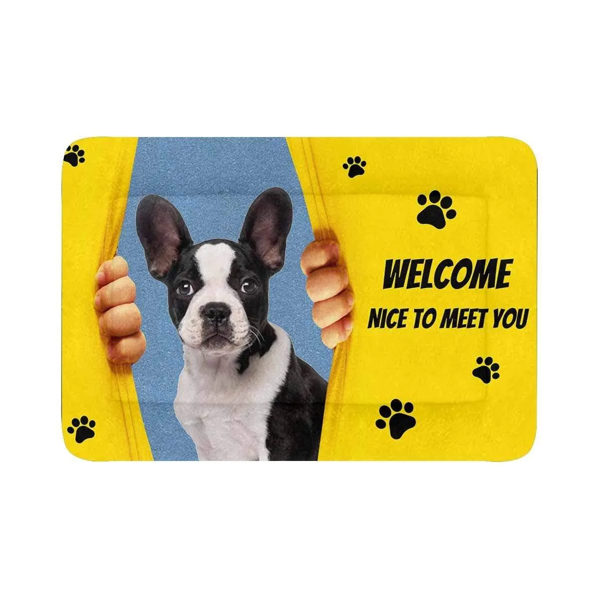Custom Photo Yellow Welcome Curtain Pet Pad