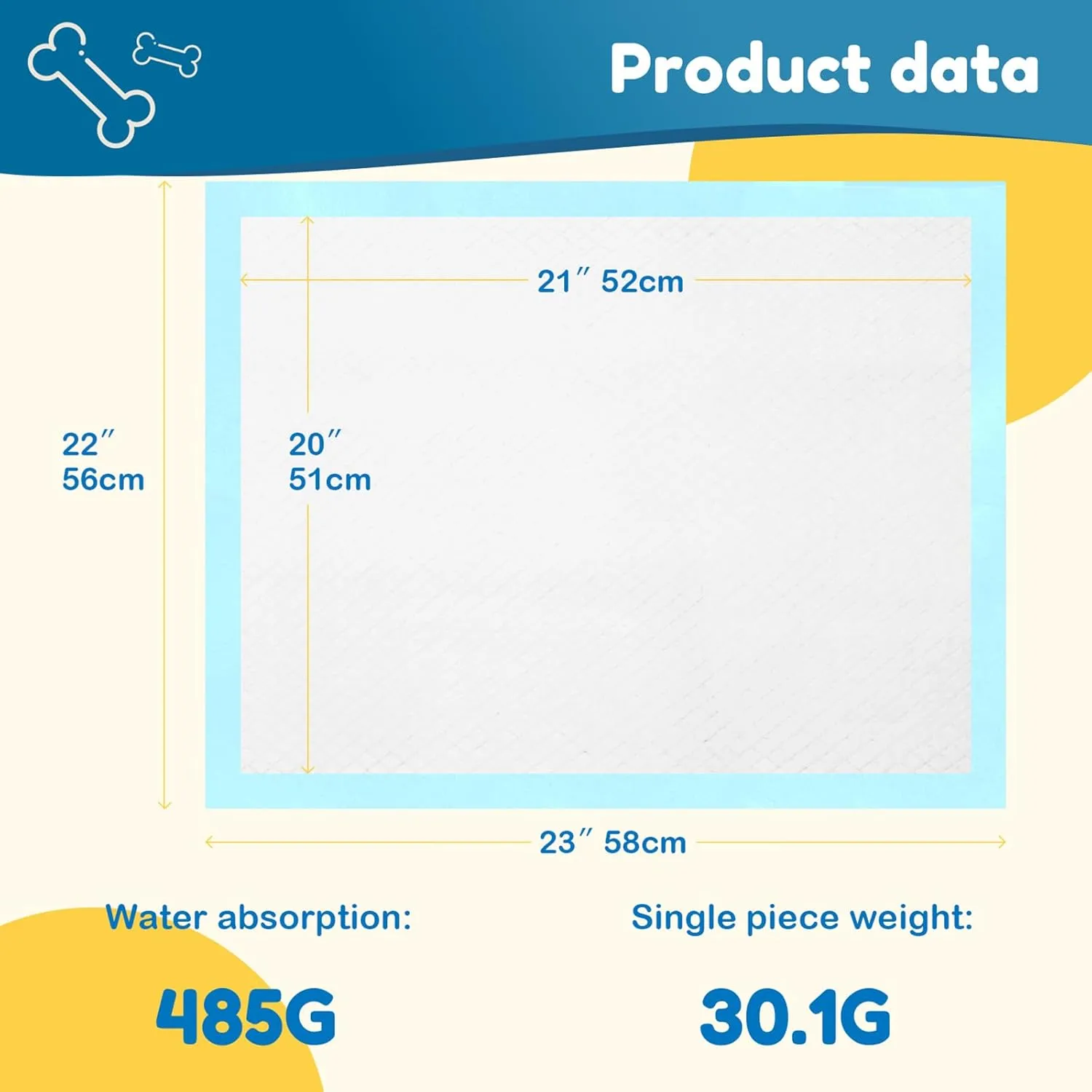Dog Pee Pads 22"x23", Disposable Puppy Pee Pads Pee Pads for Dogs, Pet Training Pads Super Absorbent Leak-Proof Pee Pads (90 Count)