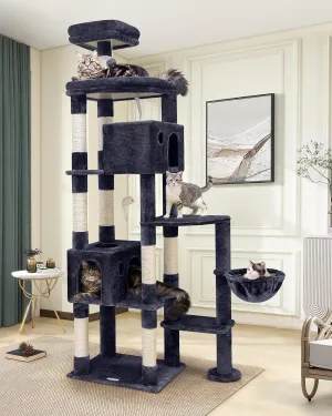 F83 Giant Cat Tree, 83 inch Cat Tree for Indoor Cats Large Adult, XXL Cat Tower with 9 Scratching Posts for 20lb  Heavy Duty Large Adult Cats, Dark Grey