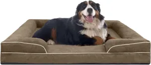 FERPOSH XXL Dog Bed, Orthopedic Washable Dog Bed, Pet Sofa Bed with Removable Washable Cover, Egg Foam Support, Non Slip Bottom Dog Bed, Dog Sofa Bed, Extra Large Dog Bed, 44" x 32", Coffee