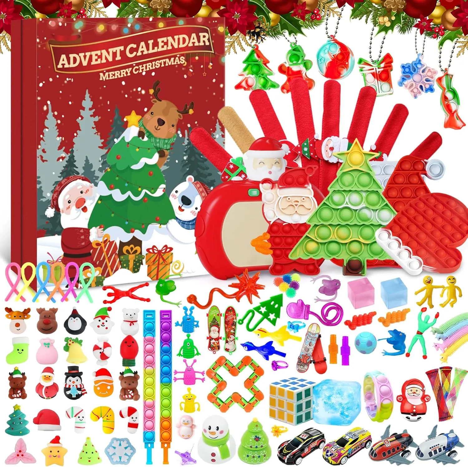 Fidget Advent Calendars 2024 For Kids, 24 Days of Surprises Fidget Toys BoxXmas Party Favors Carnival Treasure24 Days of Surprises Fidget Toys BoxFidget Toys Bulk Christmas Gift For Girls Boys Teen