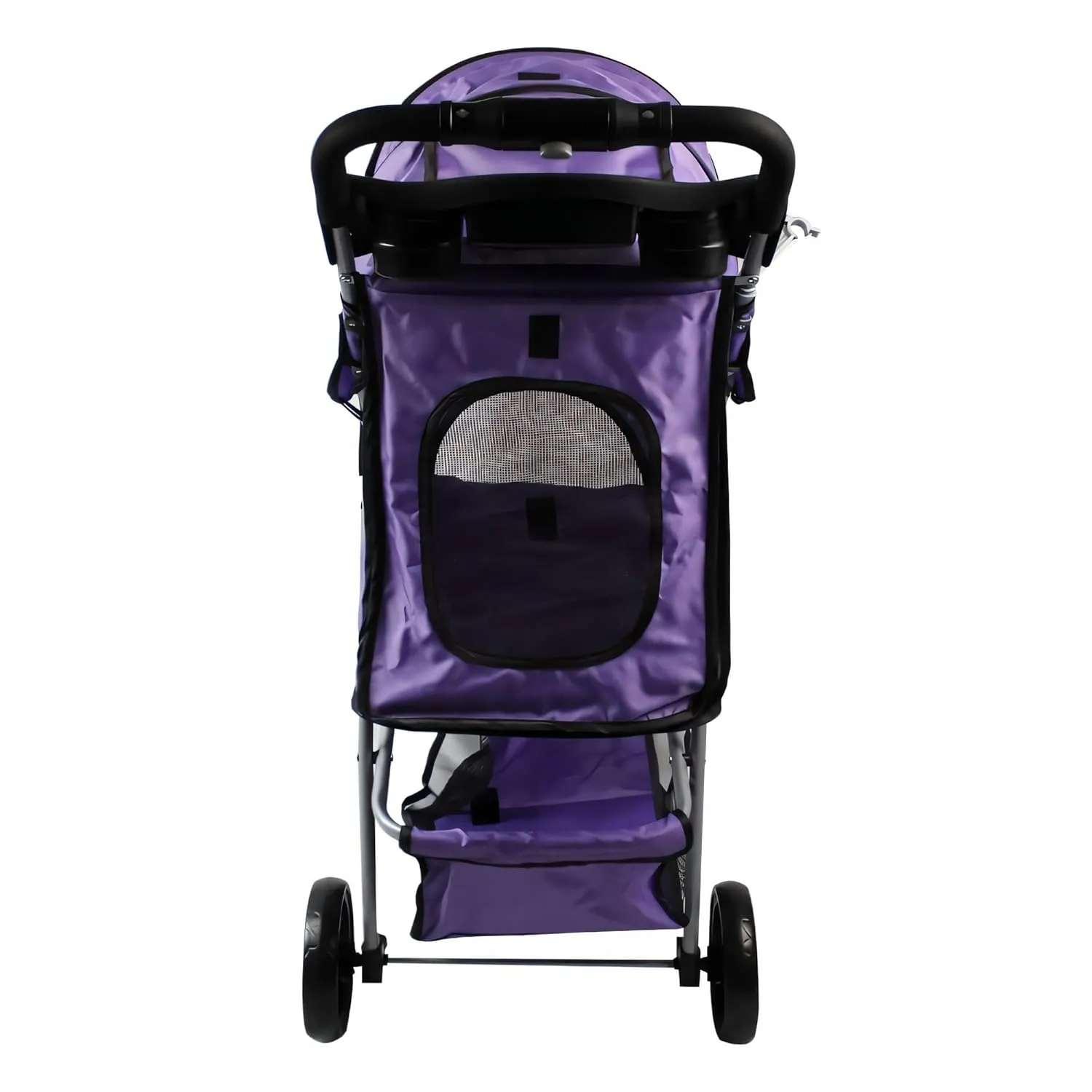 Foldable Pet Stroller, Cat/Dog Stroller with 3 Wheel, Dog Cat Cage Jogger Stroller for Medium Small Dogs Cats, Dog Travel Carrier with Storage Basket, Portable, Pink