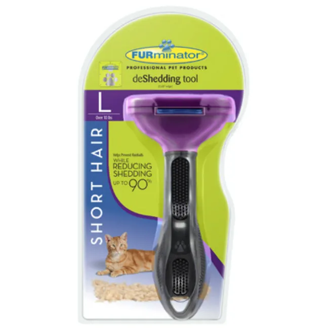 FURminator P-92916 Undercoat deShedding Tool for Short Hair Cat, Large