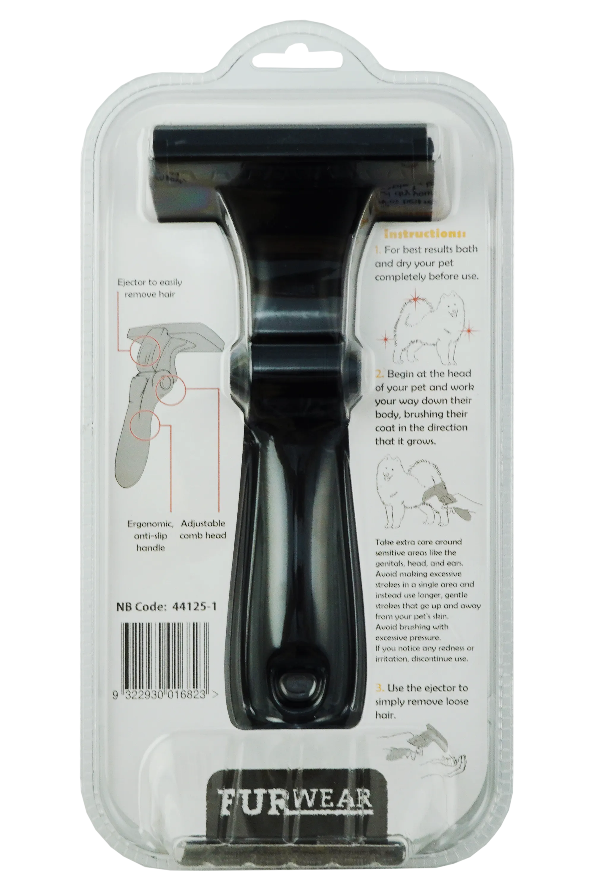 Furwear - DeShedding Tool for Medium Dogs (Long Hair)