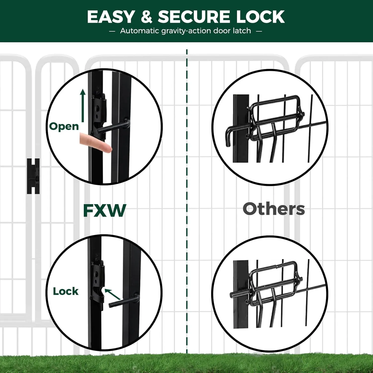 FXW Rollick Dog Playpen for Yard, RV Camping, 32 inch 16 Panels for Small and Medium DogsPatented