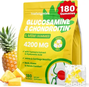 Glucosamine Chondroitin Gummies, 4200mg Extra Strength Joint Supplements Glucosamine Chondroitin with MSM & Elderberry for Joint Health, Flexibility, Immune Support for Adults, Men & Women, 180 Count