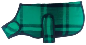 Green and Black Plaid dog Blanket Coat