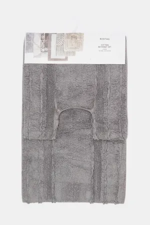 Grey Lacey Bathmat (2 Piece)