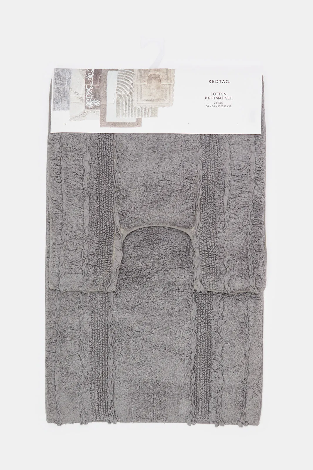 Grey Lacey Bathmat (2 Piece)