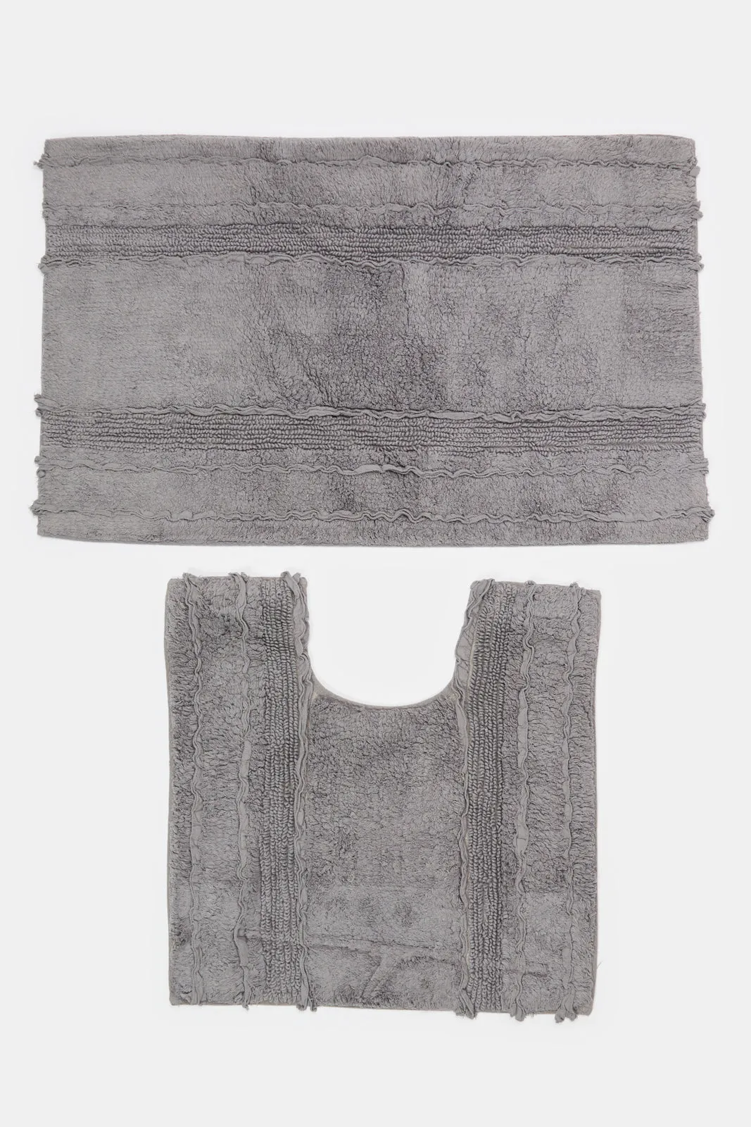 Grey Lacey Bathmat (2 Piece)