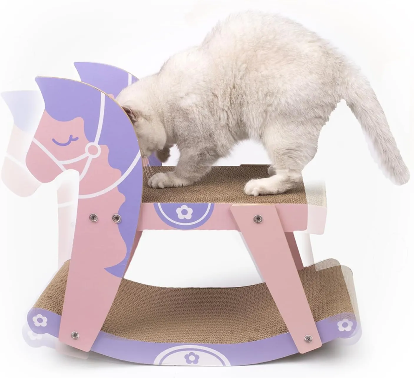 Horse Shape Cat Scratcher Cardboard with Double Layer for Indoor Cats