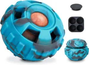 Interactive Dog Toys for Boredom to Keep Them Busy, Silicone Dog Treat Puzzle Balls, Long-Lasting Reusable Mold, Dishwasher Safe, Blue,M