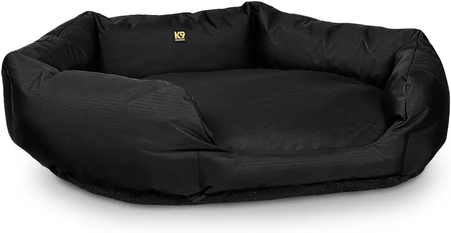 K9 Ballistics Tough Ripstop Oval Bolster Dog Bed, Den Shape, Scratch-Resistant, Machine Washable - Small, Black Ripstop