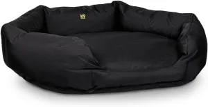 K9 Ballistics Tough Ripstop Oval Bolster Dog Bed, Den Shape, Scratch-Resistant, Machine Washable - Small, Black Ripstop