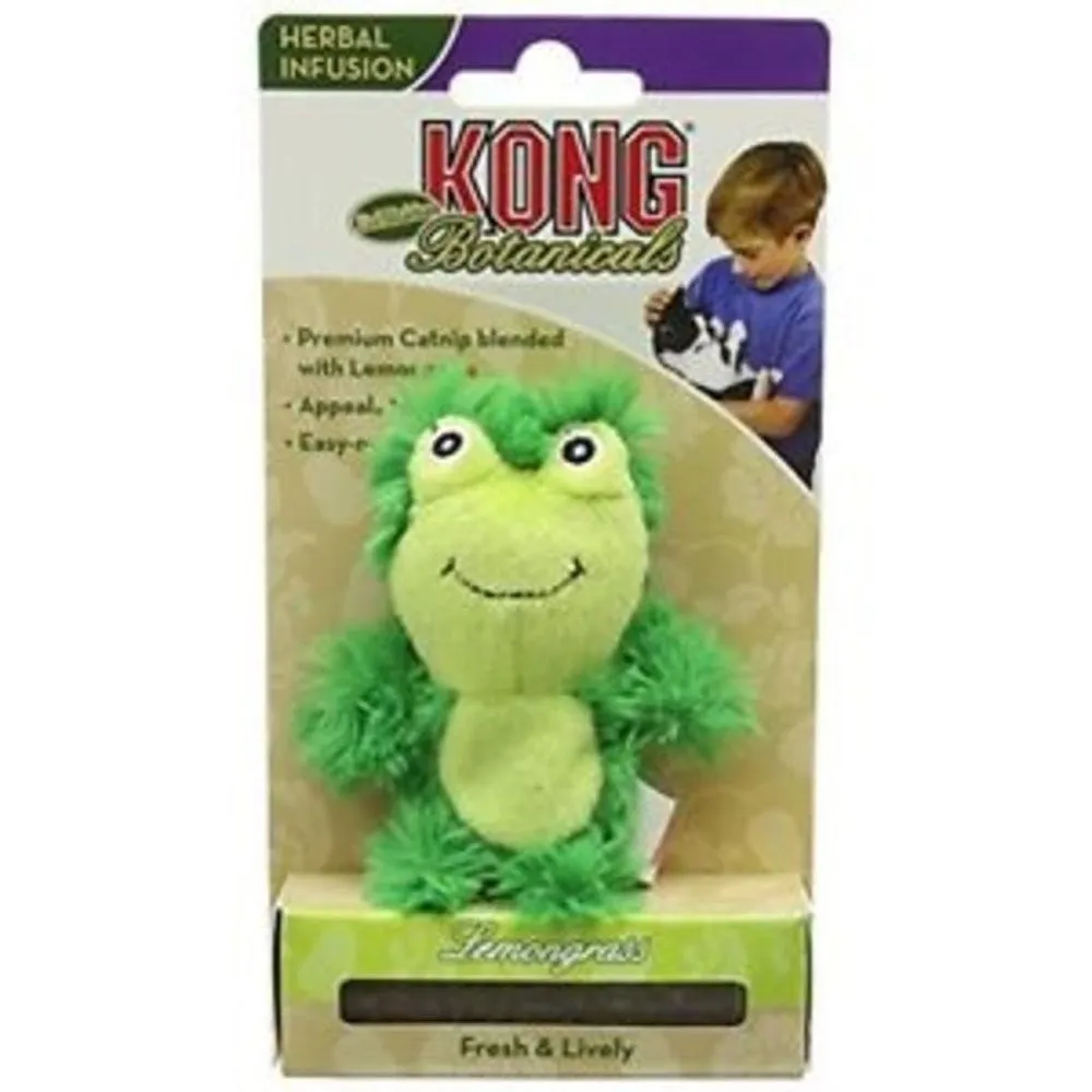 Kong Catnip Botanicals Lemongrass Frog Refillable Cat Toy