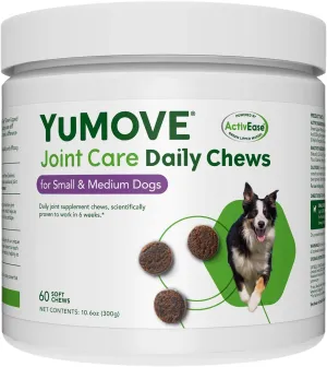 Lintbells YuMOVE Joint Supplement Dog Chews - Contains Glucosamine, Green Lipped Mussel - Natural Relief from Hip Ache, Stiff Joints - 1 Months Supply (Small & Medium)