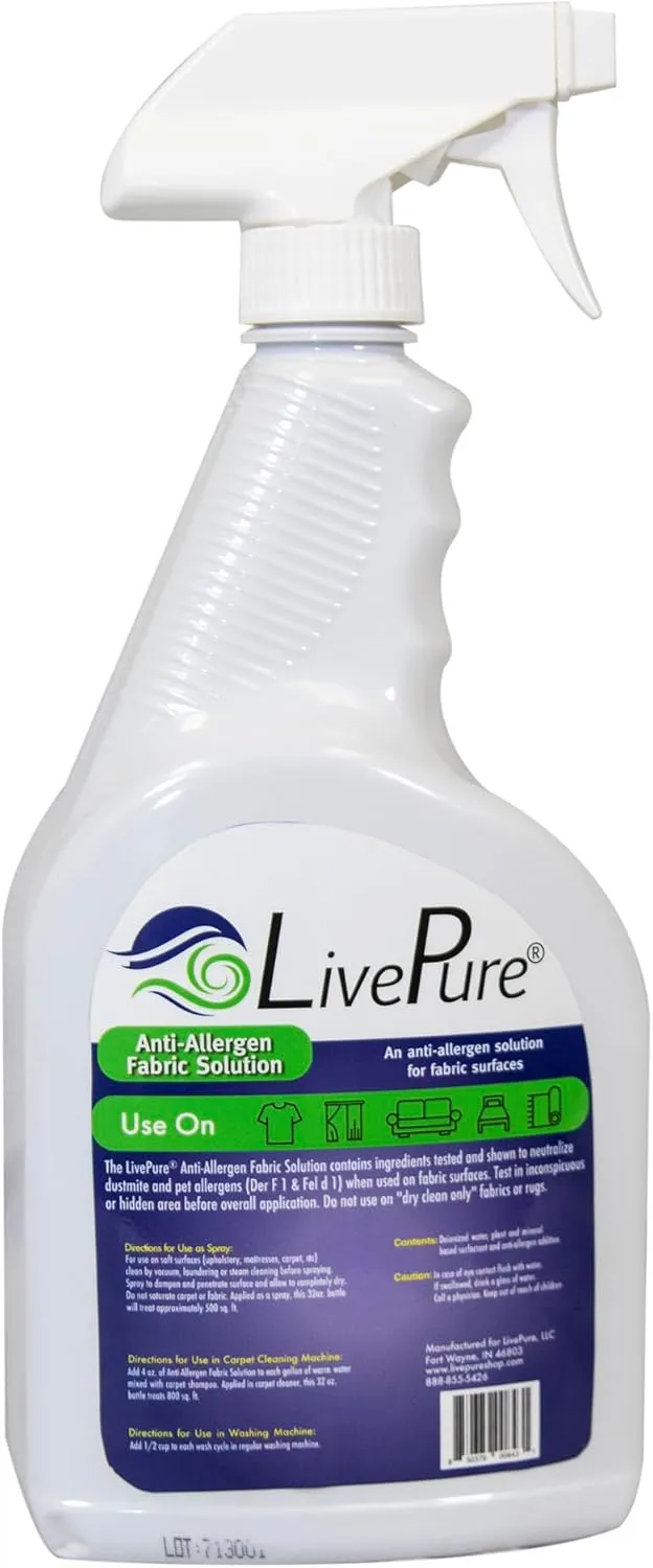 LivePure Anti-Allergen 32 OZ Fabric Spray for Household Surfaces