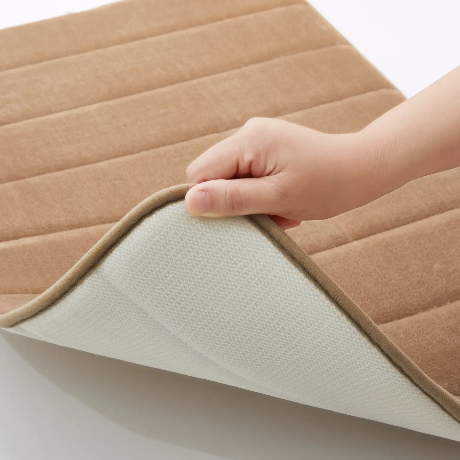 Memory Foam Bath Mat Ultra Absorbent Non-Slip Beige