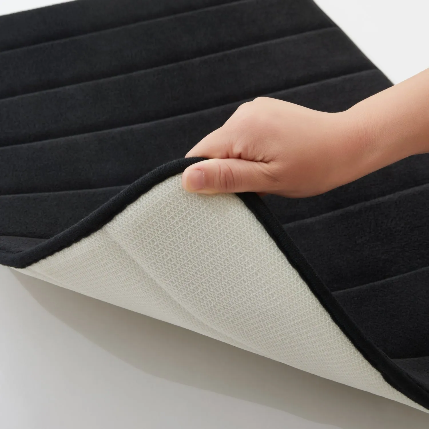 Memory Foam Bath Mat Ultra Absorbent Non-Slip Black